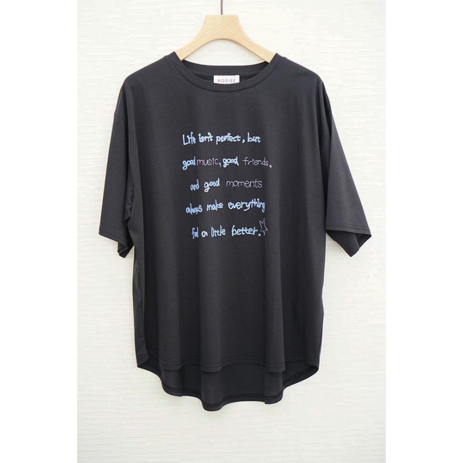 ROSIEE ロージー レディース 半袖 カットソー 手書きロゴ刺繍Tシャツ 春夏 シンプル R830309 | ROSIEE | 09