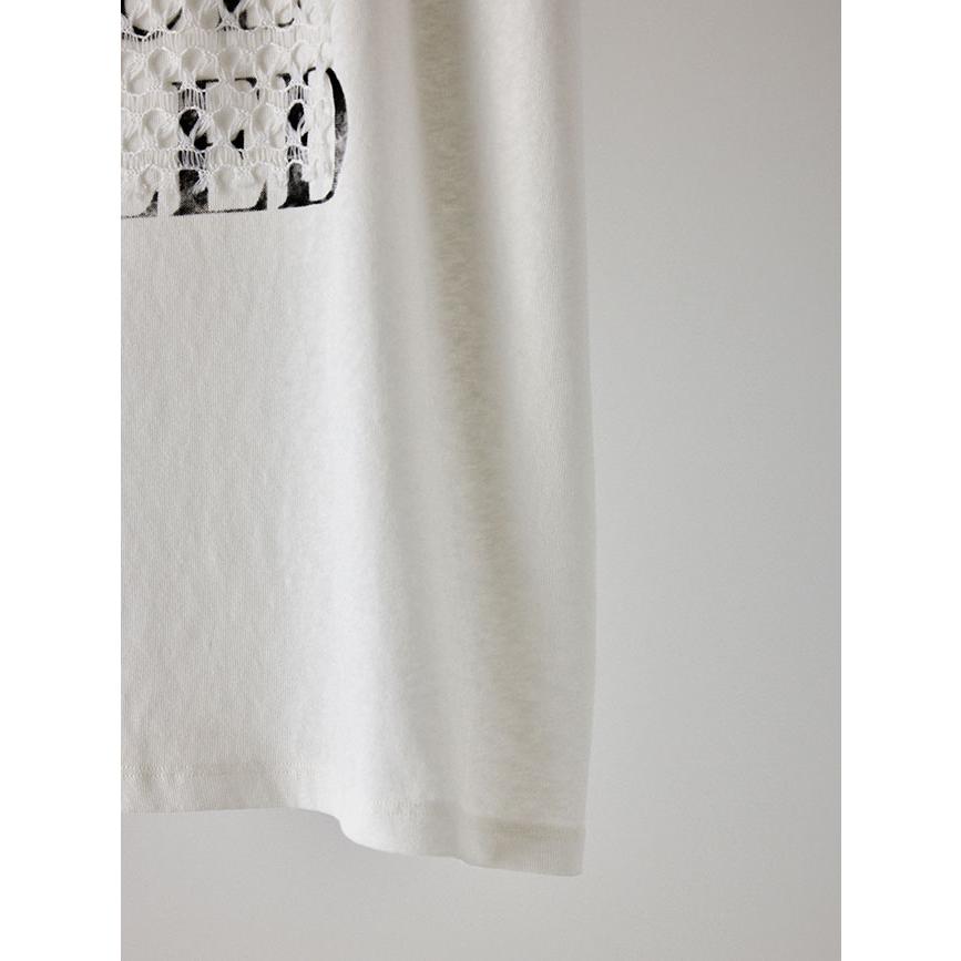 YENN 【30％OFF】YENN イェン レースフレームロゴTシャツ レディース