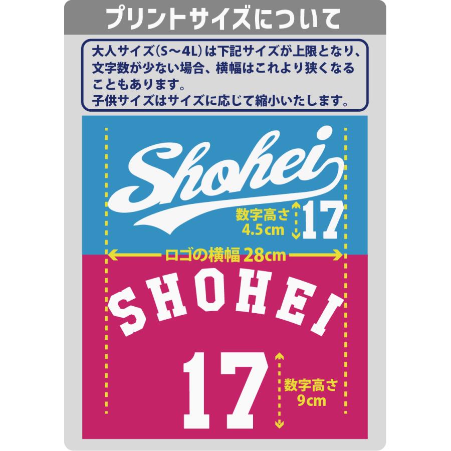 オリジナルTシャツ ナンバリング名入れTシャツ 名前と番号から自動