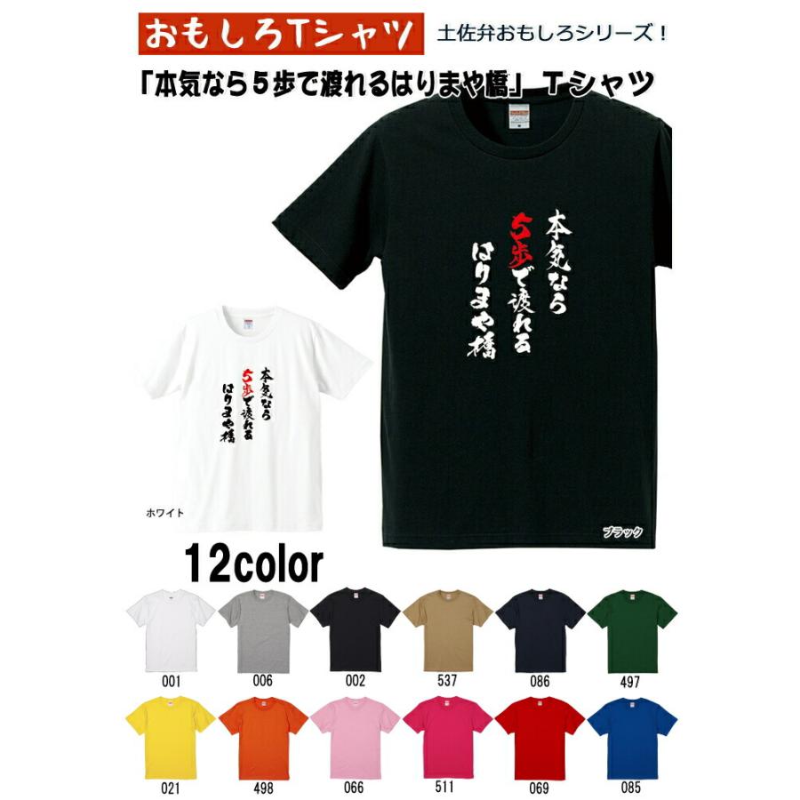 おもしろｔシャツ 土佐弁シリーズ 本気なら5歩で渡れるはりまや橋 ｔシャツ パロディｔシャツ 男女兼用 おみやげ プレゼント R5401 01 K0044 おもしろtシャツ工房ichiya 通販 Yahoo ショッピング