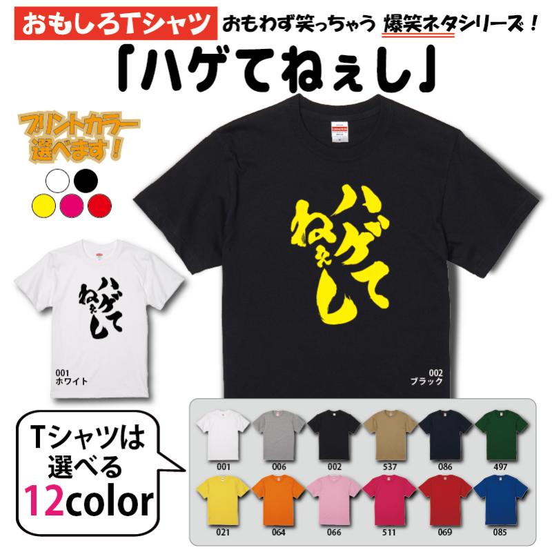 ハゲてねぇし Tシャツ 爆笑ネタシリーズ おもしろTシャツ 半袖 男女