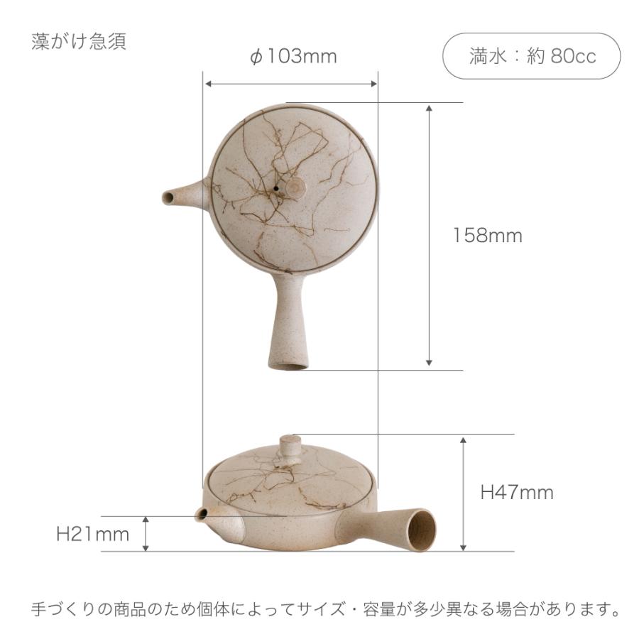 甚秋陶苑 伊藤成二 極平型急須 藻掛け急須 横手 常滑焼 手作り 藻がけ
