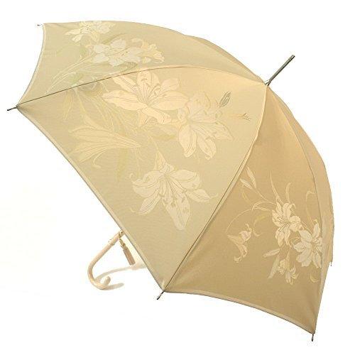 代引不可 槙田商店 傘 絵おり 百合 ベージュ 送料無料 Www Thedailyspud Com
