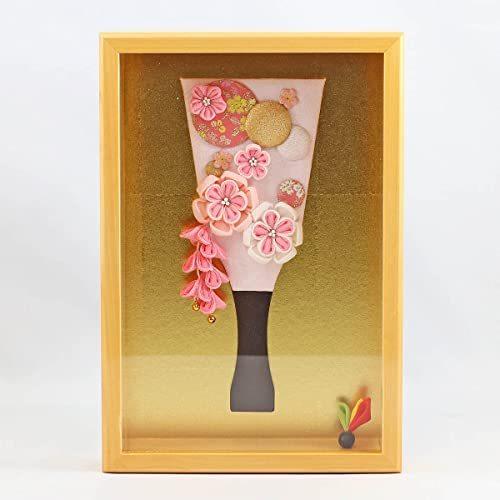 注目ブランド 羽子板 初正月 つまみ細工 羽子板 ピンク 壁掛け 額飾り パールピンク塗り 鞠二連つるし付き アクリルケース Hgbz E2716 H14 豆羽子板 おしゃれ インテリア かわいい 額飾り 小さい ミニサイズ コンパクト 初節句 女の子 お正月飾り 還元祭