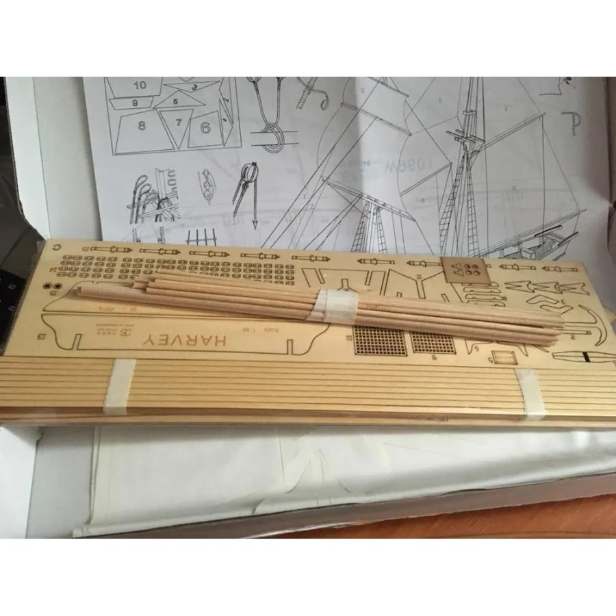 プラモデル 組み立て式 戦艦 ハーヴェイ ヨットモデルキット 1847 /96スケール 船 帆船 ボート ヨット 木製 模型 モデルキット｜icigo-icie3｜06
