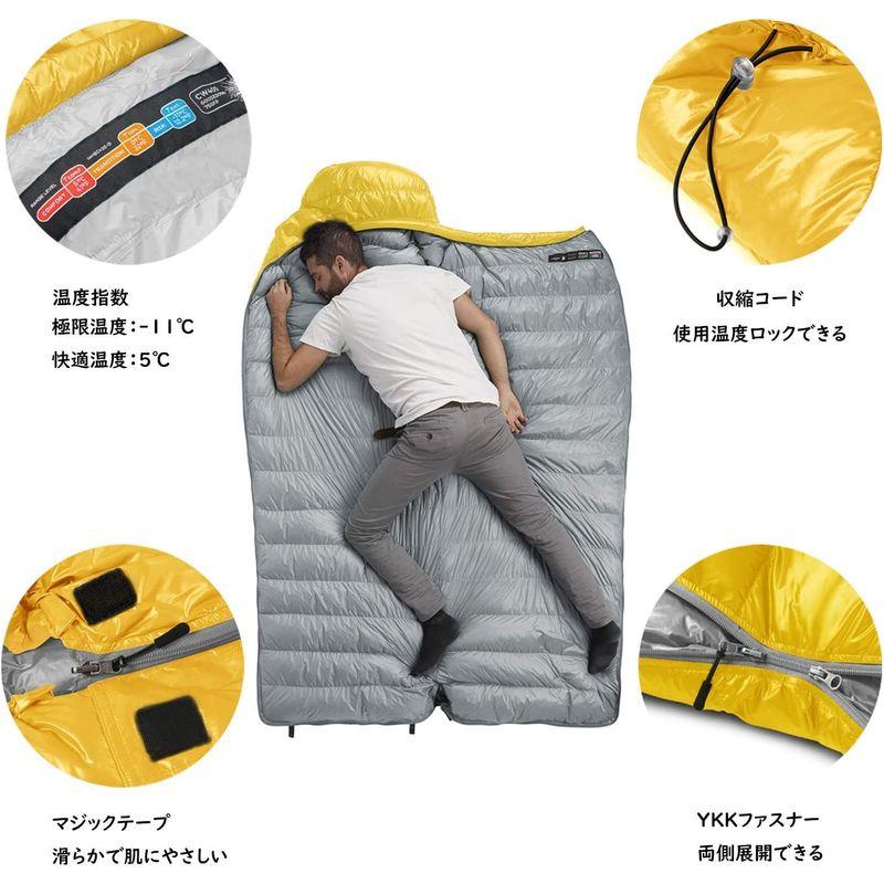 Naturehike 寝袋 高級ダウン シュラフ アウトドア キャンプ 封筒型