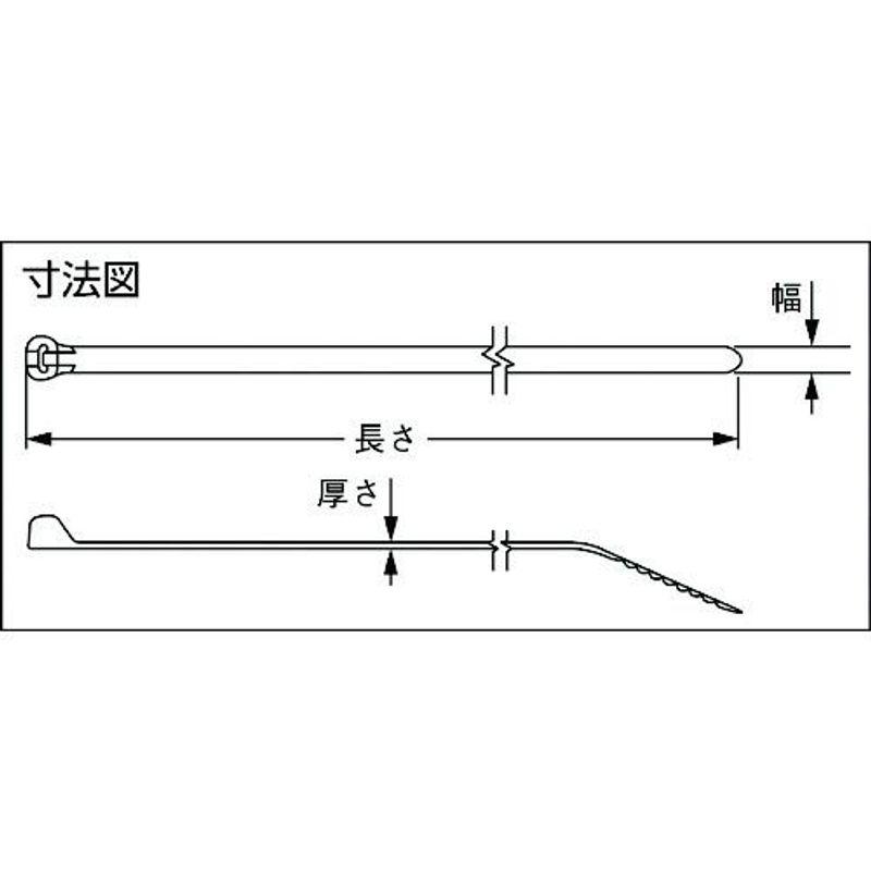 パンドウイット ステンレス爪ロック式ナイロン結束バンド 耐熱性黒 幅4.7mm 長さ305mm 1000本入り BT3S-M30 - 1