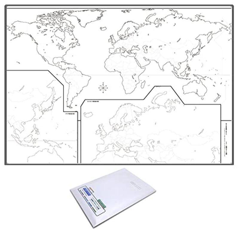 学べる白地図 世界 ２ ミニ 四つ折り封筒発送b3サイズ 世界標準タイプのヨーロッパ中心の白地図 苺一会 通販 Yahoo ショッピング