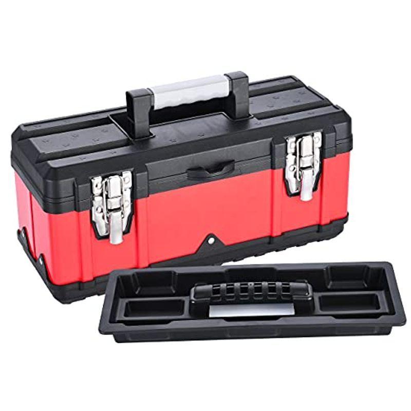 工具箱 ツールボックス おしゃれ 収納ボックス 大容量 取っ手付 トレー付き 工具入れ ボックス 工具収納 小物収納ケース 苺一会 通販 Yahoo ショッピング