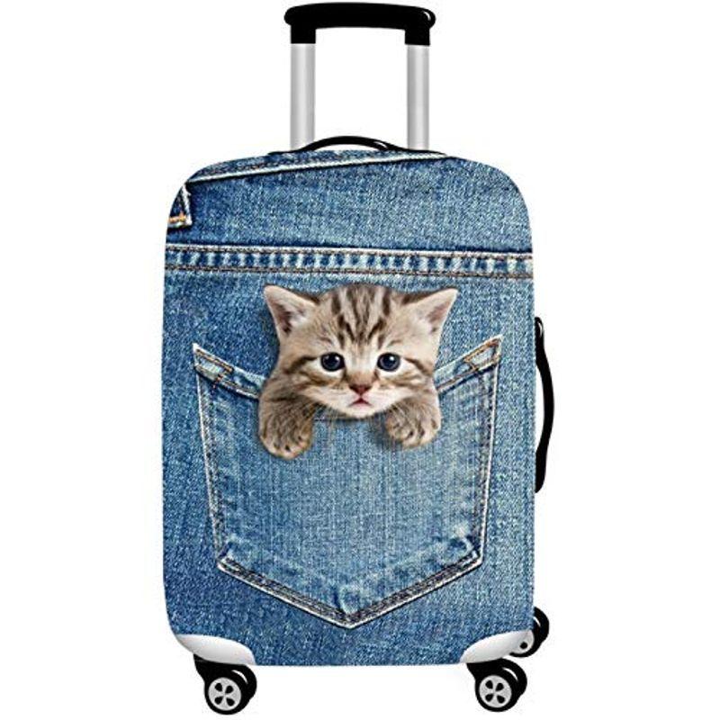 人気ブランド多数対象 スーツケースカバー 伸縮素材 欧米風 猫 Cat キャリーバッグ カバー トランクカバー 耐久性 お荷物カバー 防塵カバー 人気 おしゃれ