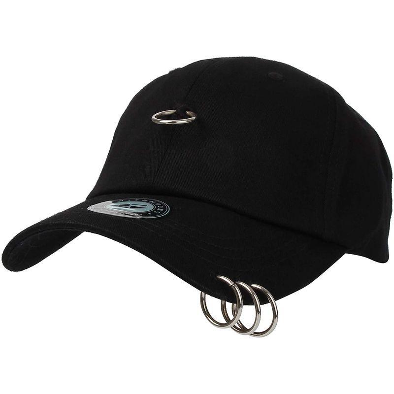 WITHMOONS 帽子 リング付きK-POPキャップ 最大82％オフ サイズ調節可能 信用 レディース メンズ TR11145 Black