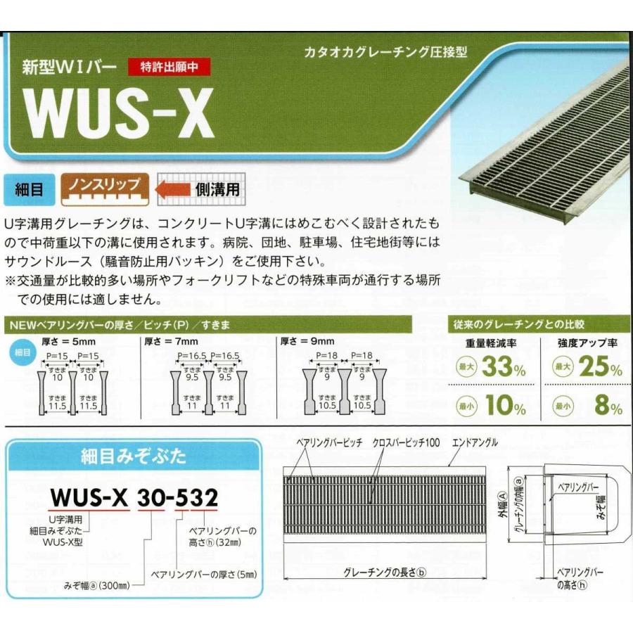 U字溝300mm用グレーチング 細目 ノンスリップ スチール製 適用荷重 T-2