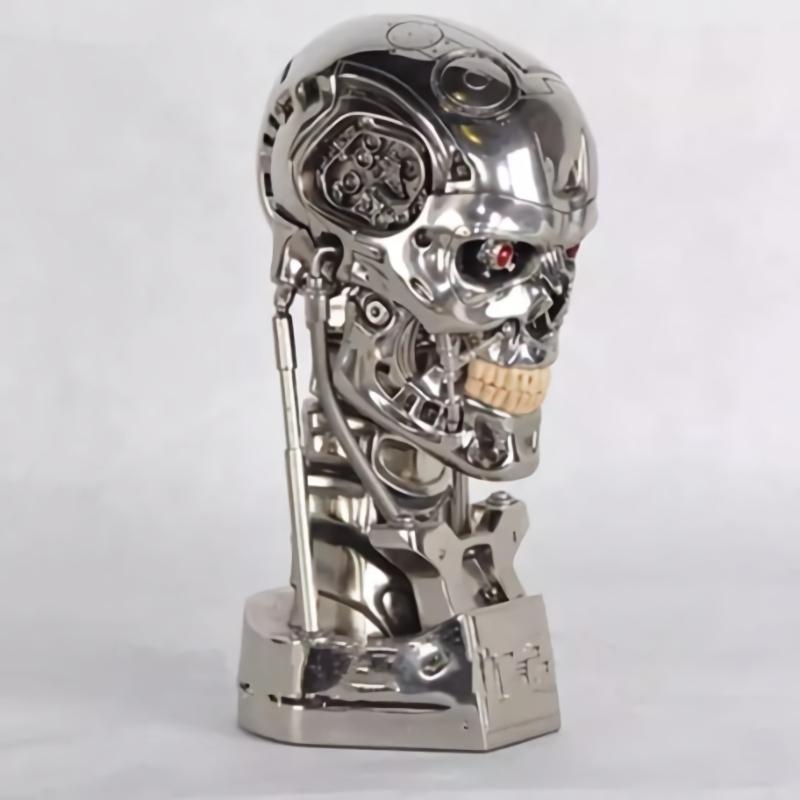 ターミネーターT 800 1:1スケール T2 アーノルド・シュワルツェネッガー 頭蓋骨 頭部 映画 ヒーロー ハリウッド フィギュア ホビー T-800 1/1 LED点灯 フィギュア ホビー 5cm