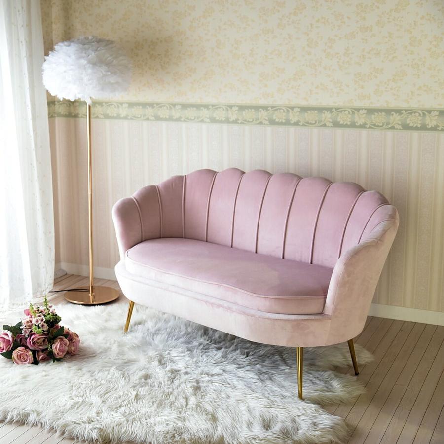 ロココ調 貝殻モチーフのソファー❤︎ 1P ピンク