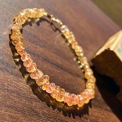 K10YG インペリアルトパーズ ブレスレット 小石 シェリー オレンジ 10  