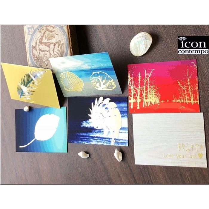 葉っぱと貝殻 金箔厚盛メッセージカード ルーン文字 クラフトシール付き 5枚セット Glica Leafshell Gld Icon Contempo 通販 Yahoo ショッピング