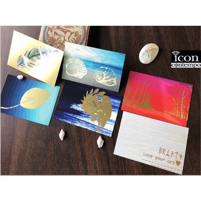 葉っぱと貝殻 金箔厚盛メッセージカード ルーン文字 クラフトシール付き 5枚セット Glica Leafshell Gld Icon Contempo 通販 Yahoo ショッピング