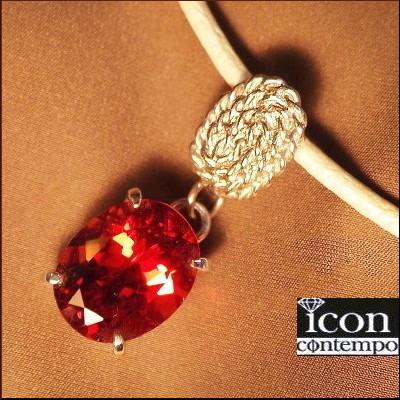 PT900 大粒レッドアンデシン 2.45ct 縄文スパイラル ペンダント : icon  