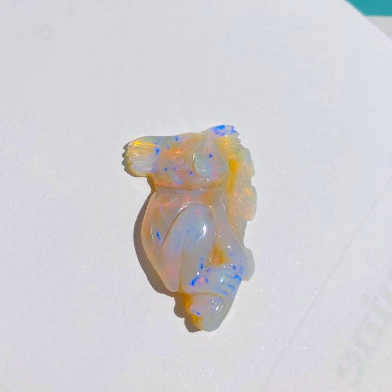 【オーストラリア産】オパールカービング(親子亀モチーフ) オパール コアラ彫刻 ルース 大粒28.6ct オーストラリア産 カービング