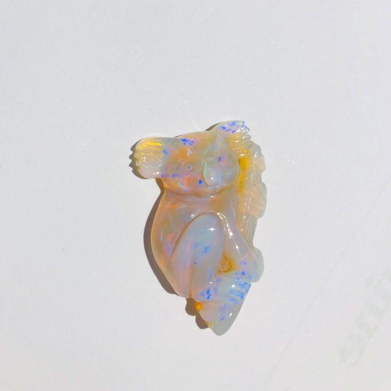 オパール コアラ彫刻 ルース 大粒28.6ct オーストラリア産 カービング 