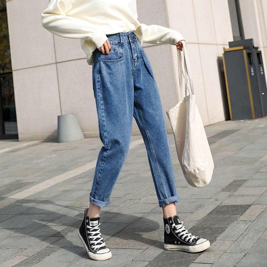 ボーイフレンドデニム きれいめ ロールアップデニム パンツ レディース ゆったり Khnz 014 アイコネクトショップ ヤフー店 通販 Yahoo ショッピング
