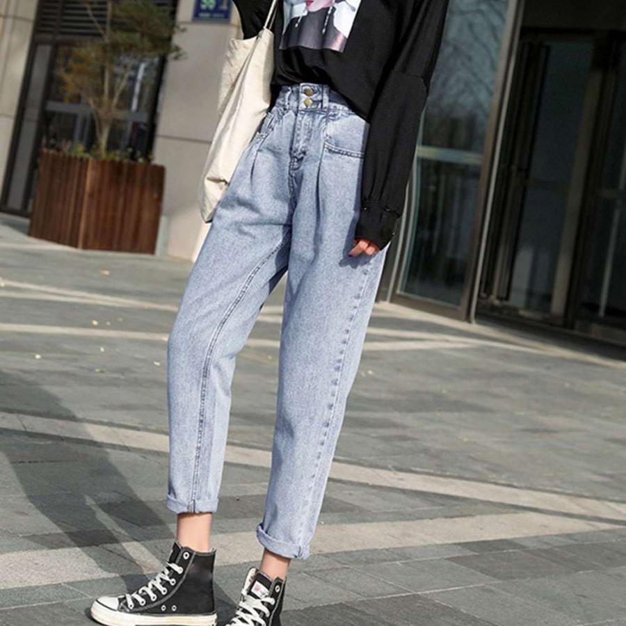 ボーイフレンドデニム きれいめ ロールアップデニム パンツ レディース ゆったり Khnz 014 アイコネクトショップ ヤフー店 通販 Yahoo ショッピング