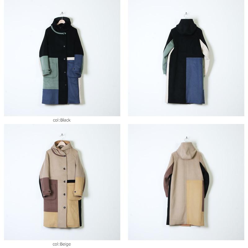 blanc basque (ブランバスク) 圧縮ウールカラーブロックコート blanc basque (ブランバスク) 圧縮ウールカラーブロックコート