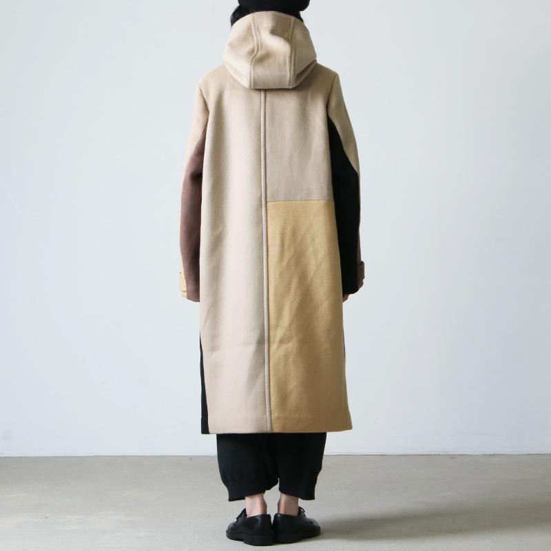 blanc basque (ブランバスク) 圧縮ウールカラーブロックコート blanc basque (ブランバスク) 圧縮ウールカラーブロックコート