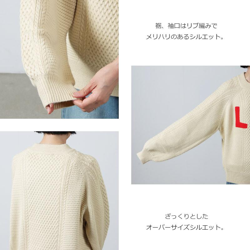 blanc basque (ブランバスク) アラン編み×ニードルパンチ ニット