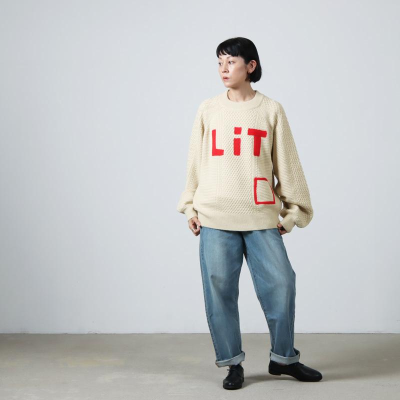 blanc basque - Blanc BASQUE アラン編み×ニードルパンチ ニットプルオーバー blanc basque (ブランバスク) アラン編み×ニードルパンチ ニット