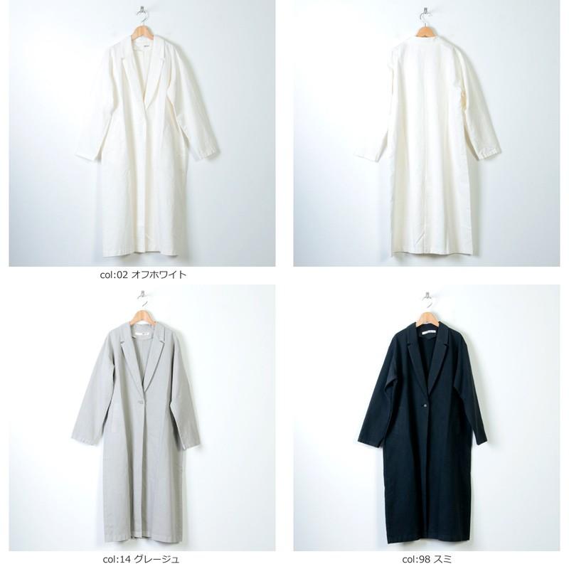 evameva (エヴァムエヴァ) cotton paper long jacket / コットンペーパーロングジャケット｜icora｜02