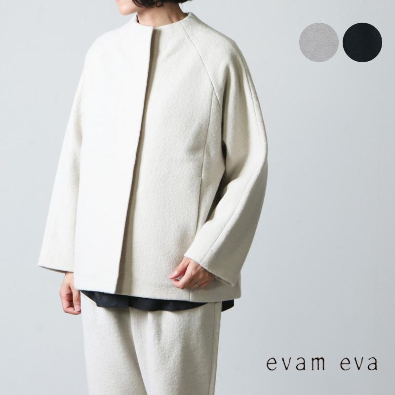 evameva (エヴァムエヴァ) press wool short coat / プレスウール