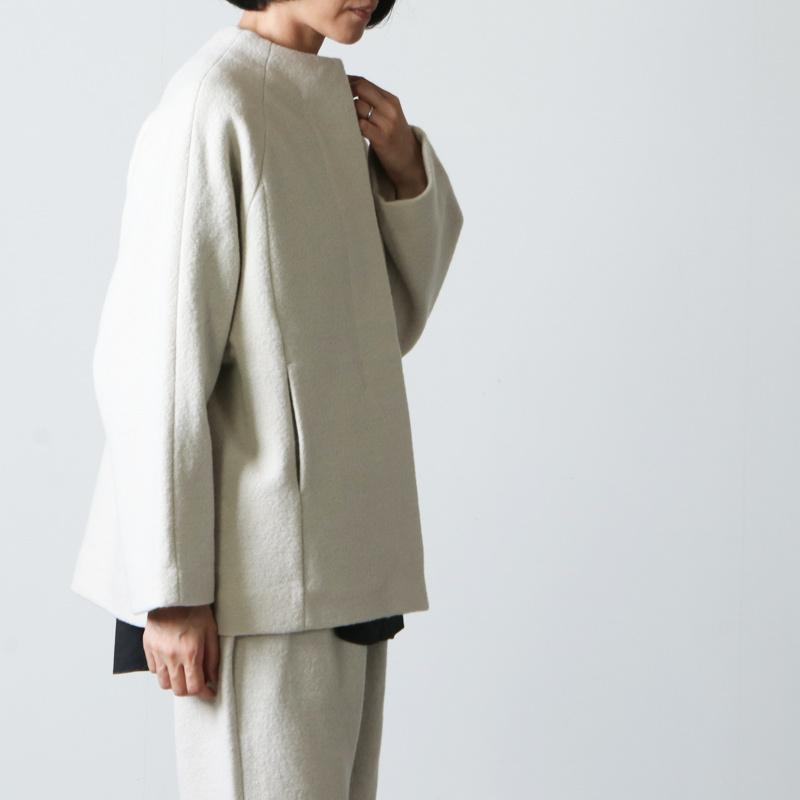 evameva (エヴァムエヴァ) press wool short coat / プレスウール
