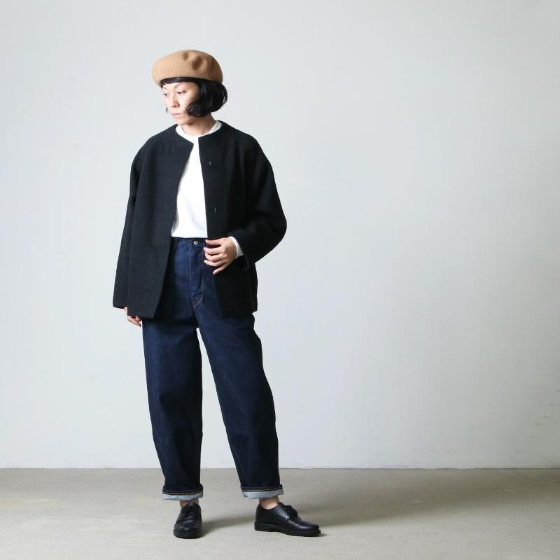 evameva (エヴァムエヴァ) press wool short coat / プレスウール