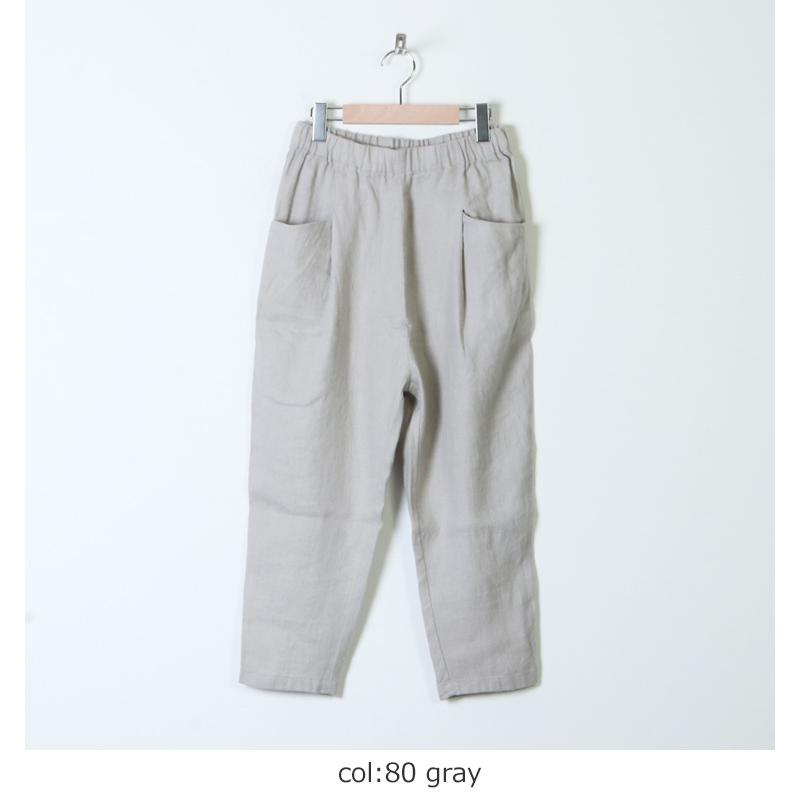 evam eva 梨地織リネンタックパンツ