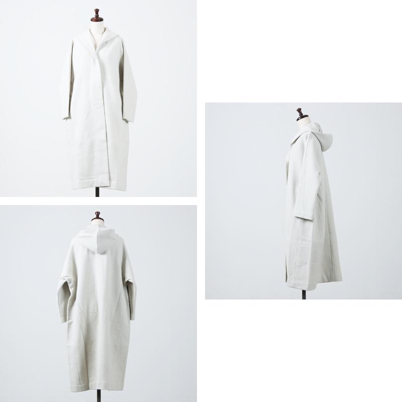 evam eva エヴァムエヴァ プレスウール　フーデッドコート evam eva evameva (エヴァムエヴァ) press wool hooded coat