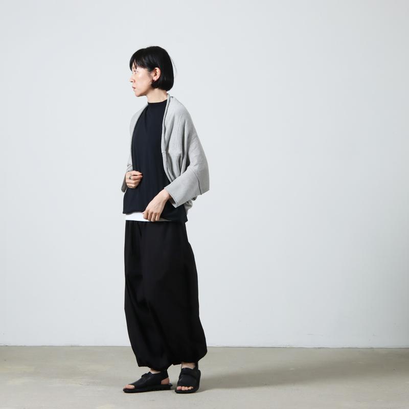 新品 エヴァムエヴァ アシンメトリー ノーカラーリネン カーディガン ボレロ evameva (エヴァムエヴァ) linen bolero / リネンボレロ