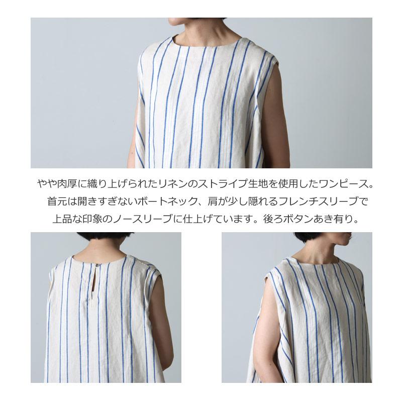 ICHI Antiquites リネン ストライプ ノースリーブワンピース 【公式通販】
