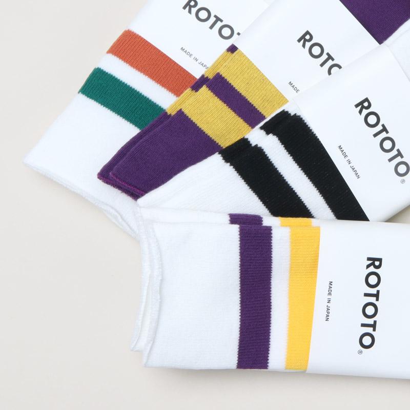 【20% OFF】RoToTo (ロトト) FINE PILE STRIPED CREW SOCKS / ファインパイルストライプクルーソックス｜icora｜08