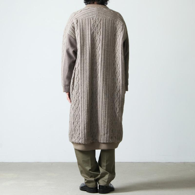 最終値下げドゥルカマラメンズレディースアランクロスリブニットコート