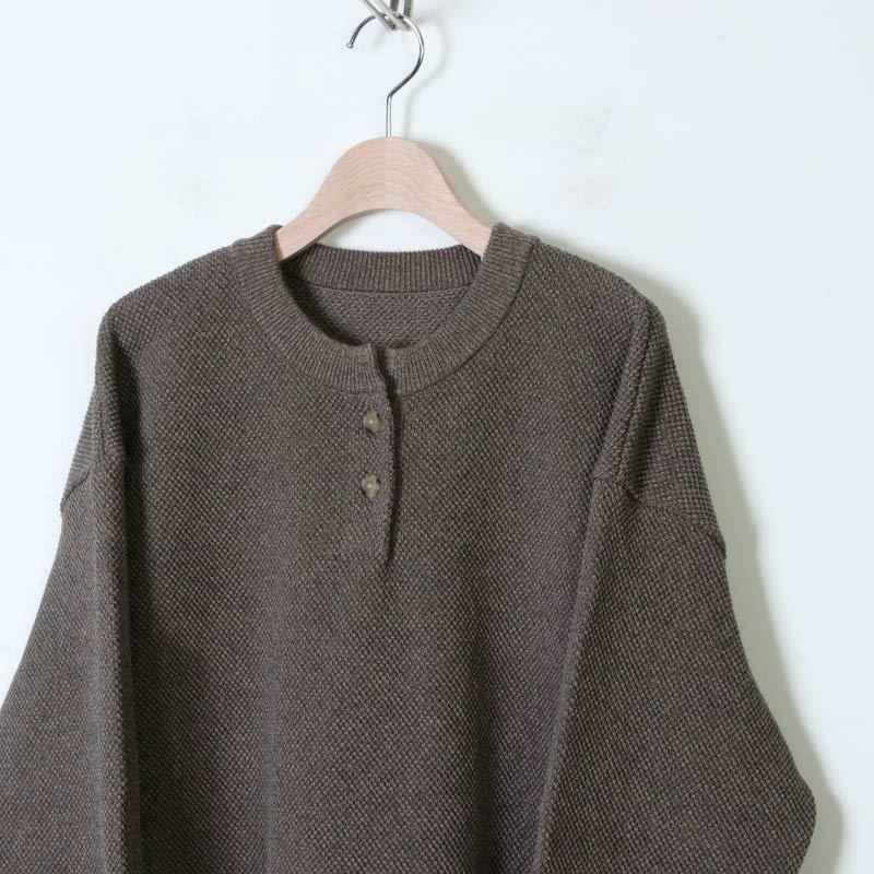 crepuscule (クレプスキュール) Moss stitch henley neck / モス 