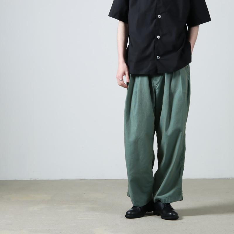 roundabout (ラウンダバウト) Chambray 2tuck Pants / シャンブレー2タックパンツ｜icora｜06