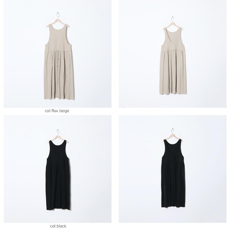 unfil (アンフィル) raw silk plain-jersey gathered dress / ロー 