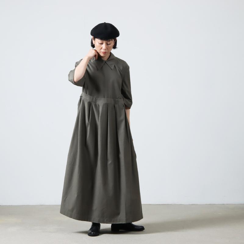【30% OFF】THE HINOKI (ザ ヒノキ) Organic Cotton Twill Half Sleeve Dress / オーガニックコットンツイルハーフスリーブドレス｜icora｜20