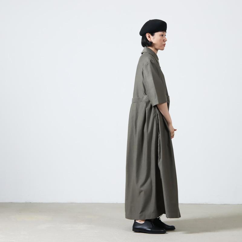 【30% OFF】THE HINOKI (ザ ヒノキ) Organic Cotton Twill Half Sleeve Dress / オーガニックコットンツイルハーフスリーブドレス｜icora｜08