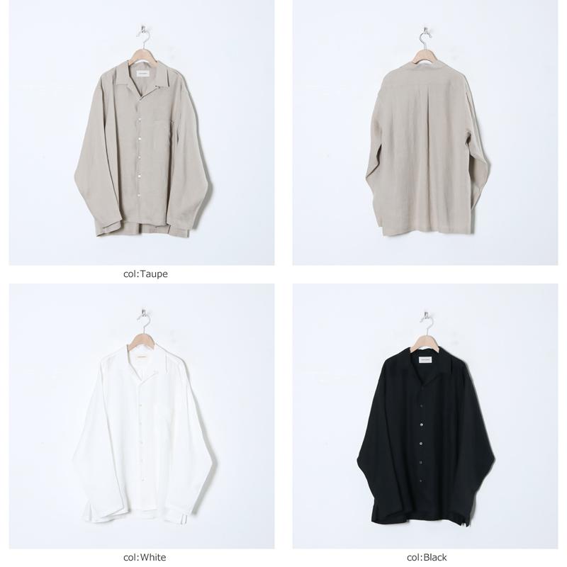 MARKAWARE (マーカウェア) HEMP SHIRTING OPEN COLLAR SHIRT L/S / ヘンプ シャーティングオープンカラーロングスリーブシャツ｜icora｜02