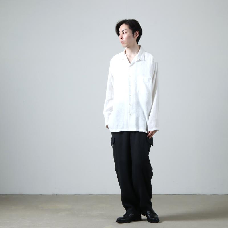 MARKAWARE (マーカウェア) HEMP SHIRTING OPEN COLLAR SHIRT L/S / ヘンプ シャーティングオープンカラーロングスリーブシャツ｜icora｜08