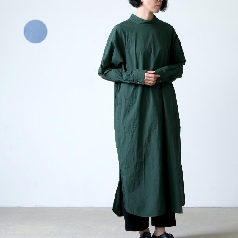 08sircus (ゼロエイトサーカス) Compact lawn garment dyed dress / コンパクトローンガーメントダイドレス｜icora