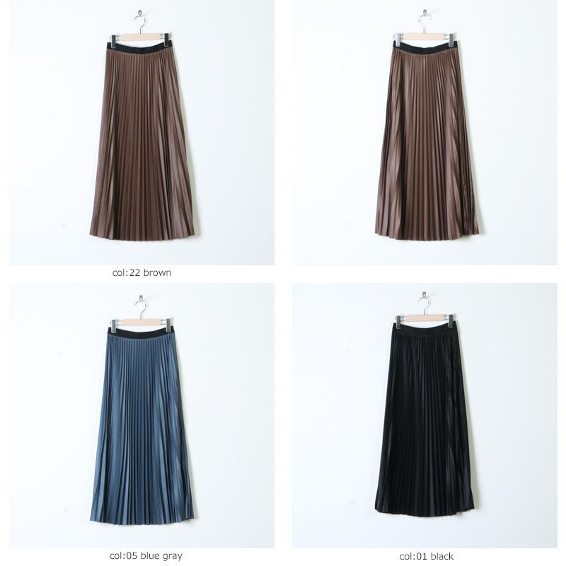 08sircus (ゼロエイトサーカス) Leather satin pleated skirt / レザーサテンプリーツスカート｜icora｜02