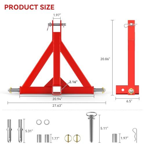 SUNSHINE FARMRE 3ポイント 2インチ トレーラーヒッチレシーバー カテゴリー1 トラクター 高耐久 牽引ドローバーアダプター B｜icoro｜06